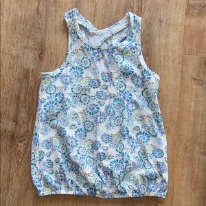 Floral Blue and White Girl’s Tank Top